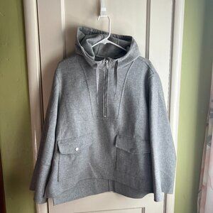 Cap Hooded Wool Swing Coat - Womens Size Large